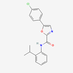 molecular formula C19H17ClN2O2 B2482396 5-(4-chlorophenyl)-N-(2-isopropylphenyl)oxazole-2-carboxamide CAS No. 1798510-87-8