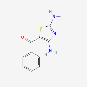 molecular formula C11H11N3OS B2482397 [4-氨基-2-(甲基氨基)-1,3-噻唑-5-基](苯基)甲酮 CAS No. 107401-74-1