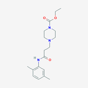 molecular formula C18H27N3O3 B248240 Ethyl 4-{3-[(2,5-dimethylphenyl)amino]-3-oxopropyl}piperazine-1-carboxylate 