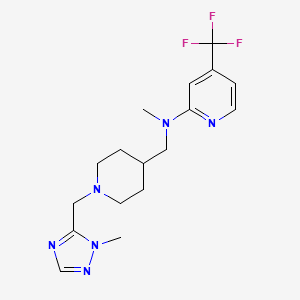 molecular formula C17H23F3N6 B2482414 N-Methyl-N-[[1-[(2-methyl-1,2,4-triazol-3-yl)methyl]piperidin-4-yl]methyl]-4-(trifluoromethyl)pyridin-2-amine CAS No. 2415500-89-7