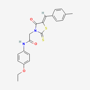 molecular formula C21H20N2O3S2 B2482415 N-(4-ethoxyphenyl)-2-[(5Z)-5-[(4-methylphenyl)methylidene]-4-oxo-2-sulfanylidene-1,3-thiazolidin-3-yl]acetamide CAS No. 426239-62-5