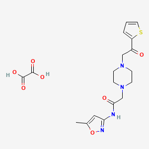 molecular formula C18H22N4O7S B2482416 N-(5-methylisoxazol-3-yl)-2-(4-(2-oxo-2-(thiophen-2-yl)ethyl)piperazin-1-yl)acetamide oxalate CAS No. 1351598-96-3