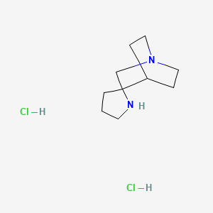 molecular formula C10H20Cl2N2 B2482417 螺[1-氮杂双环[2.2.2]辛烷-3,2'-吡咯啉];二盐酸盐 CAS No. 2460754-52-1
