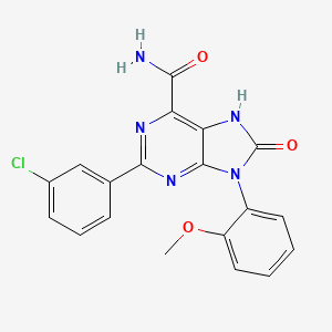 2-(3-chlorophenyl)-9-(2-methoxyphenyl)-8-oxo-8,9-dihydro-7H-purine-6-carboxamide