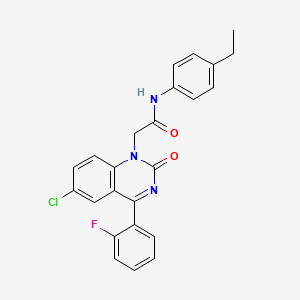 molecular formula C24H19ClFN3O2 B2482426 2-(6-chloro-4-(2-fluorophenyl)-2-oxoquinazolin-1(2H)-yl)-N-(4-ethylphenyl)acetamide CAS No. 959489-61-3
