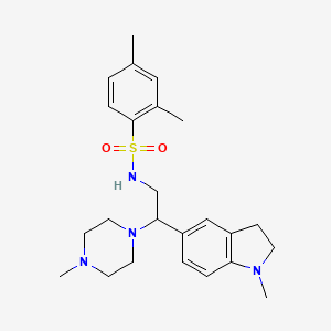 2,4-dimethyl-N-(2-(1-methylindolin-5-yl)-2-(4-methylpiperazin-1-yl)ethyl)benzenesulfonamide