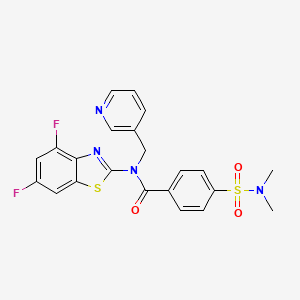 molecular formula C22H18F2N4O3S2 B2482428 N-(4,6-difluorobenzo[d]thiazol-2-yl)-4-(N,N-dimethylsulfamoyl)-N-(pyridin-3-ylmethyl)benzamide CAS No. 895435-50-4