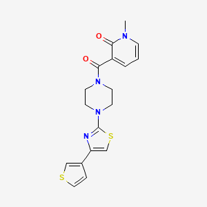 1-methyl-3-(4-(4-(thiophen-3-yl)thiazol-2-yl)piperazine-1-carbonyl)pyridin-2(1H)-one