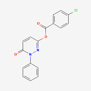 molecular formula C17H11ClN2O3 B2482435 4-クロロ安息香酸6-オキソ-1-フェニル-1,6-ジヒドロ-3-ピリダジニルエステル CAS No. 478029-27-5