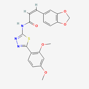 (Z)-3-(benzo[d][1,3]dioxol-5-yl)-N-(5-(2,4-dimethoxyphenyl)-1,3,4-thiadiazol-2-yl)acrylamide
