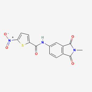 molecular formula C14H9N3O5S B2482439 N-(2-甲基-1,3-二氧代异喹啉-5-基)-5-硝基噻吩-2-甲酸酰胺 CAS No. 312614-36-1