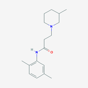 molecular formula C17H26N2O B248244 N-(2,5-dimethylphenyl)-3-(3-methylpiperidin-1-yl)propanamide 