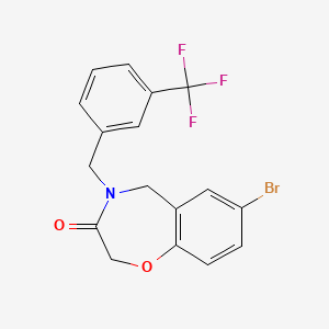 molecular formula C17H13BrF3NO2 B2482449 7-bromo-4-[3-(trifluoromethyl)benzyl]-4,5-dihydro-1,4-benzoxazepin-3(2H)-one CAS No. 1326851-90-4