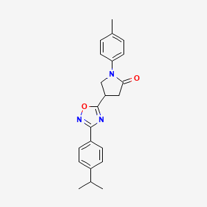 molecular formula C22H23N3O2 B2482450 4-(3-(4-Isopropylphenyl)-1,2,4-oxadiazol-5-yl)-1-(p-tolyl)pyrrolidin-2-one CAS No. 946243-62-5