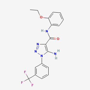molecular formula C18H16F3N5O2 B2482452 5-amino-N-(2-ethoxyphenyl)-1-(3-(trifluoromethyl)phenyl)-1H-1,2,3-triazole-4-carboxamide CAS No. 951900-38-2