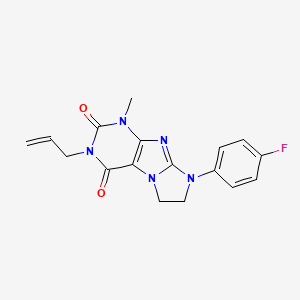 molecular formula C17H16FN5O2 B2482454 6-(4-氟苯基)-4-甲基-2-丙-2-烯基-7,8-二氢嘌呤并[7,8-a]咪唑-1,3-二酮 CAS No. 872839-26-4