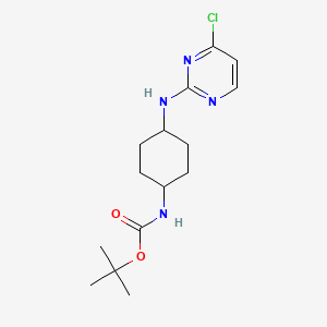molecular formula C15H23ClN4O2 B2482456 tert-Butyl (4-((4-chloropyrimidin-2-yl)amino)cyclohexyl)carbamate CAS No. 2378507-18-5