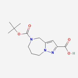 molecular formula C13H19N3O4 B2482457 5-[(叔丁氧基)甲酰]-4H,5H,6H,7H,8H-嘧啶并[1,5-a][1,4]二氮杂环庚烯-2-甲酸 CAS No. 1355170-97-6