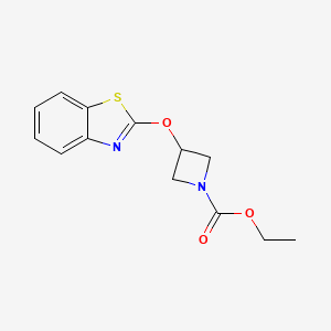 molecular formula C13H14N2O3S B2482458 Ethyl 3-(benzo[d]thiazol-2-yloxy)azetidine-1-carboxylate CAS No. 1787918-50-6