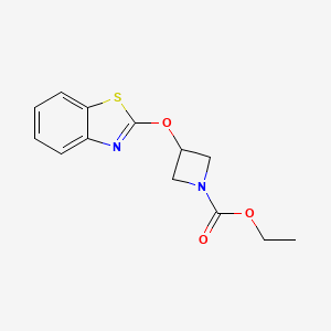 molecular formula C13H14N2O3S B2482458 3-(ベンゾ[d]チアゾール-2-イルオキシ)アゼチジン-1-カルボン酸エチル CAS No. 1787918-50-6