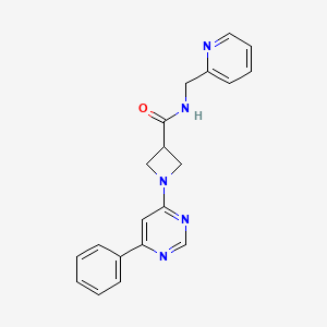 molecular formula C20H19N5O B2482466 1-(6-phenylpyrimidin-4-yl)-N-(pyridin-2-ylmethyl)azetidine-3-carboxamide CAS No. 2034285-05-5