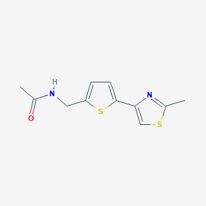 molecular formula C11H12N2OS2 B2482472 N-{[5-(2-methyl-1,3-thiazol-4-yl)thiophen-2-yl]methyl}acetamide CAS No. 878222-29-8