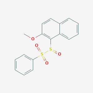 molecular formula C17H14O4S2 B2482481 1-[(Bencenosulfonil)sulfinil]-2-metoxinaftaleno CAS No. 1296346-83-2