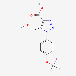 molecular formula C12H10F3N3O4 B2482482 5-(甲氧基甲基)-1-[4-(三氟甲氧基)苯基]-1H-1,2,3-三唑-4-羧酸 CAS No. 1338690-54-2