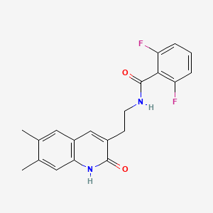 molecular formula C20H18F2N2O2 B2482485 N-(2-(6,7-dimethyl-2-oxo-1,2-dihydroquinolin-3-yl)ethyl)-2,6-difluorobenzamide CAS No. 851096-27-0