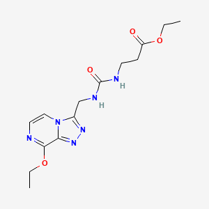 molecular formula C14H20N6O4 B2482490 乙酸-3-(3-((8-乙氧-[1,2,4]三唑并[4,3-a]吡嗪-3-基)甲基)脲基)丙酸乙酯 CAS No. 2034547-89-0