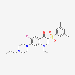 3-((3,5-dimethylphenyl)sulfonyl)-1-ethyl-6-fluoro-7-(4-propylpiperazin-1-yl)quinolin-4(1H)-one