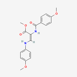 molecular formula C19H20N2O5 B2482500 Methyl 3-(4-methoxyanilino)-2-[(4-methoxybenzoyl)amino]acrylate CAS No. 245039-22-9