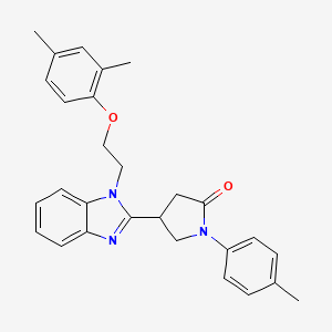 molecular formula C28H29N3O2 B2482509 4-(1-(2-(2,4-dimethylphenoxy)ethyl)-1H-benzo[d]imidazol-2-yl)-1-(p-tolyl)pyrrolidin-2-one CAS No. 890638-19-4