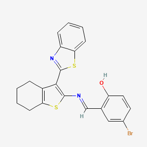 (E)-2-(((3-(benzo[d]thiazol-2-yl)-4,5,6,7-tetrahydrobenzo[b]thiophen-2-yl)imino)methyl)-4-bromophenol