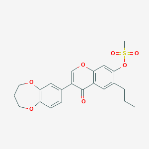 3-(3,4-dihydro-2H-1,5-benzodioxepin-7-yl)-4-oxo-6-propyl-4H-chromen-7-yl methanesulfonate
