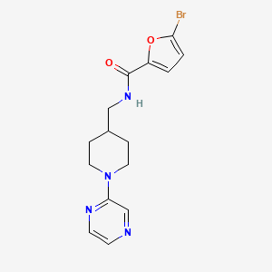 molecular formula C15H17BrN4O2 B2482530 5-bromo-N-((1-(pirazin-2-il)piperidin-4-il)metil)furan-2-carboxamida CAS No. 1396748-43-8