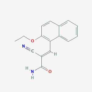 molecular formula C16H14N2O2 B2482534 (E)-2-cyano-3-(2-ethoxynaphthalen-1-yl)prop-2-enamide CAS No. 1642-13-3