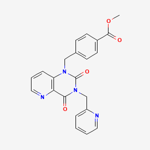 molecular formula C22H18N4O4 B2482537 甲基 4-((2,4-二氧代-3-(吡啶-2-基甲基)-3,4-二氢吡啶[3,2-d]嘧啶-1(2H)-基甲基)苯甲酸酯 CAS No. 941901-69-5