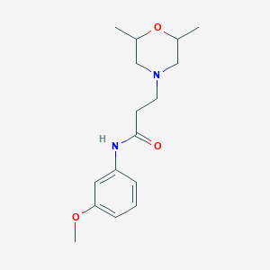 molecular formula C16H24N2O3 B248256 3-(2,6-dimethylmorpholin-4-yl)-N-(3-methoxyphenyl)propanamide 