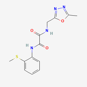 molecular formula C13H14N4O3S B2482565 N1-((5-methyl-1,3,4-oxadiazol-2-yl)methyl)-N2-(2-(methylthio)phenyl)oxalamide CAS No. 1211620-71-1