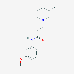 molecular formula C16H24N2O2 B248257 N-(3-methoxyphenyl)-3-(3-methyl-1-piperidinyl)propanamide 