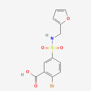 molecular formula C12H10BrNO5S B2482571 2-Bromo-5-[(furan-2-ylmethyl)sulfamoyl]benzoic acid CAS No. 790719-73-2