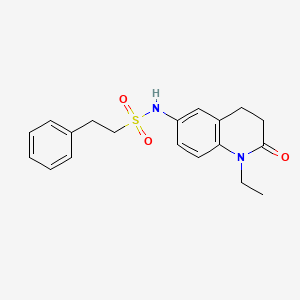 molecular formula C19H22N2O3S B2482578 N-(1-乙基-2-氧代-1,2,3,4-四氢喹啉-6-基)-2-苯基乙烷磺酰胺 CAS No. 922079-84-3