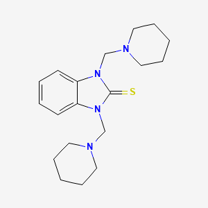 molecular formula C19H28N4S B2482581 1,3-双(哌啶-1-基甲基)苯并咪唑-2-硫酮 CAS No. 19539-41-4