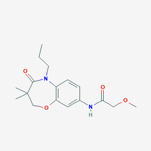 molecular formula C17H24N2O4 B2482582 N-(3,3-dimethyl-4-oxo-5-propyl-2,3,4,5-tetrahydrobenzo[b][1,4]oxazepin-8-yl)-2-methoxyacetamide CAS No. 921795-27-9