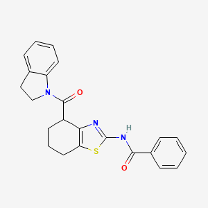 molecular formula C23H21N3O2S B2482584 N-(4-(indoline-1-carbonyl)-4,5,6,7-tetrahydrobenzo[d]thiazol-2-yl)benzamide CAS No. 941879-60-3