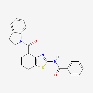 molecular formula C23H21N3O2S B2482584 N-(4-(Indolin-1-carbonyl)-4,5,6,7-tetrahydrobenzo[d]thiazol-2-yl)benzamid CAS No. 941879-60-3