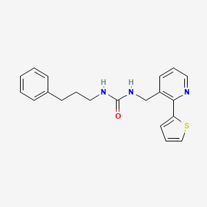 molecular formula C20H21N3OS B2482590 1-(3-Phenylpropyl)-3-((2-(thiophen-2-yl)pyridin-3-yl)methyl)urea CAS No. 2034315-54-1