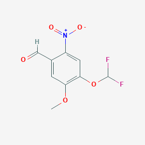 molecular formula C9H7F2NO5 B2482596 4-(Difluoromethoxy)-5-methoxy-2-nitrobenzaldehyde CAS No. 923148-99-6