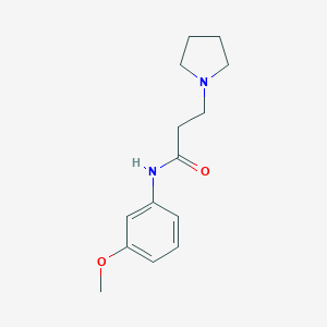 molecular formula C14H20N2O2 B248260 N-(3-methoxyphenyl)-3-(pyrrolidin-1-yl)propanamide 